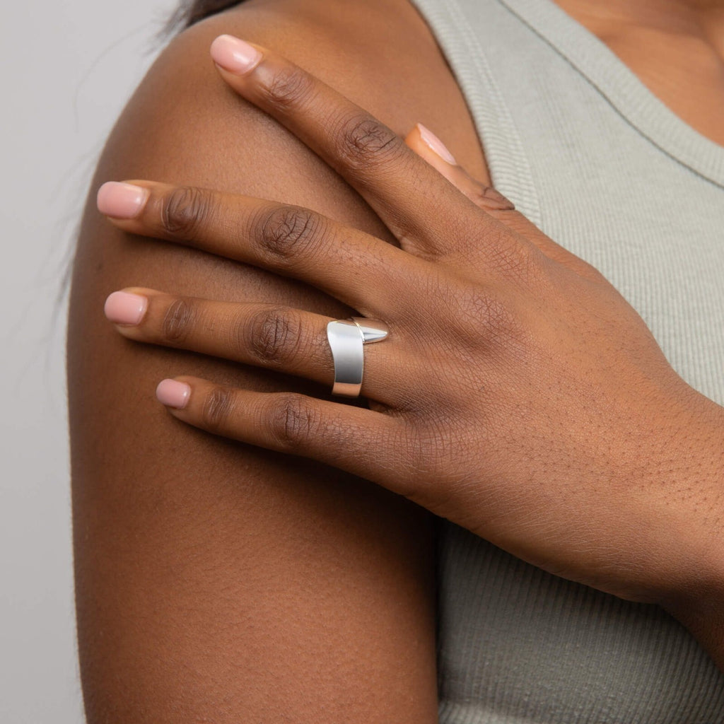 Ladies Wrapped Band Ring 925 Hallmarked British Made Sizes K - R