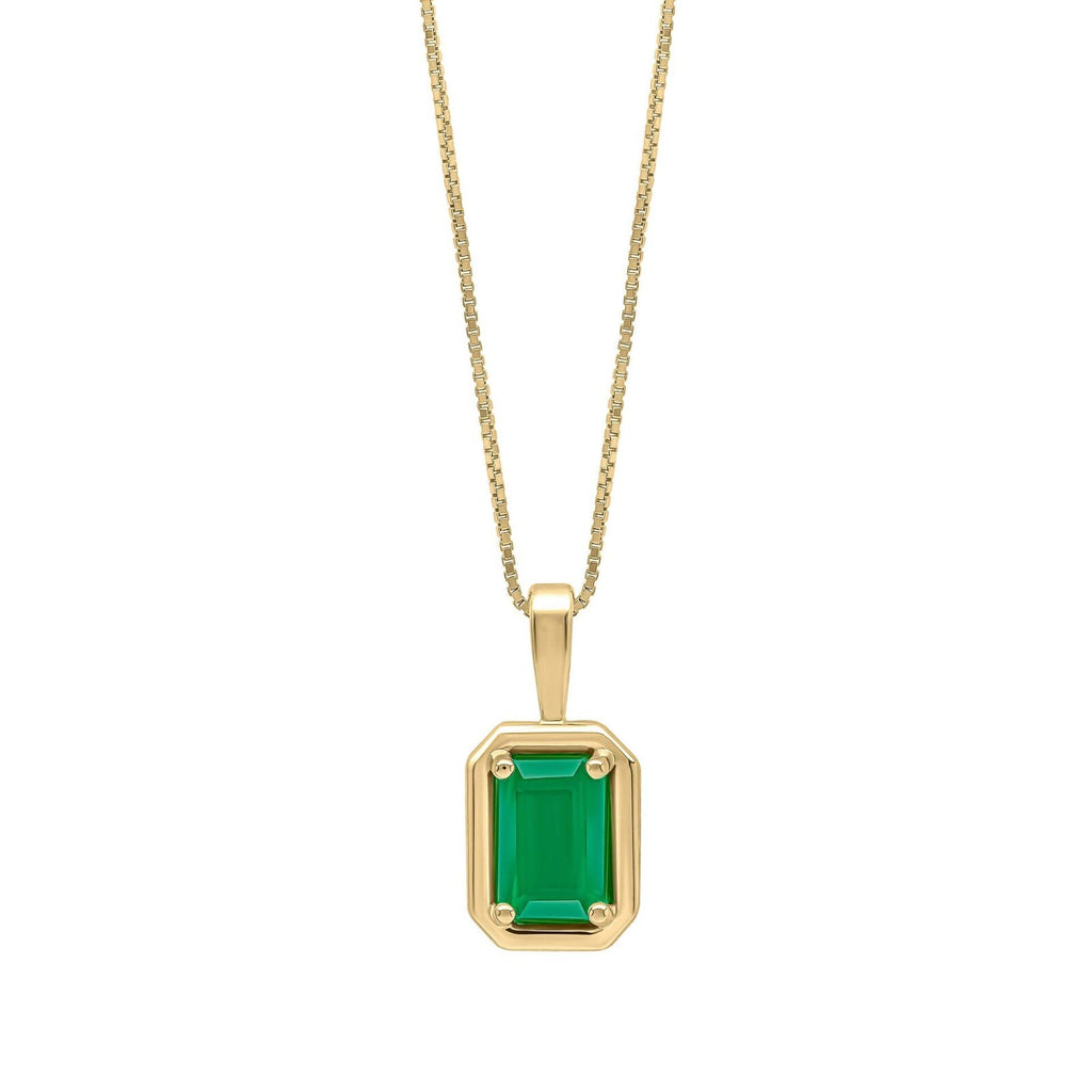 Solitaire Octagon Emerald Pendant Yellow Gold 375 Hallmarked British Made