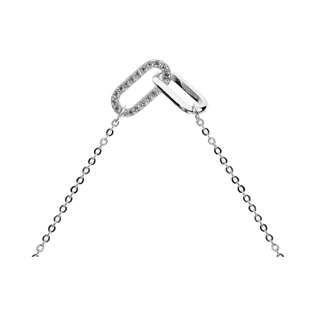 Intertwined Oval Loop Necklace Solid Sterling Silver 925 Hallmarked British Made
