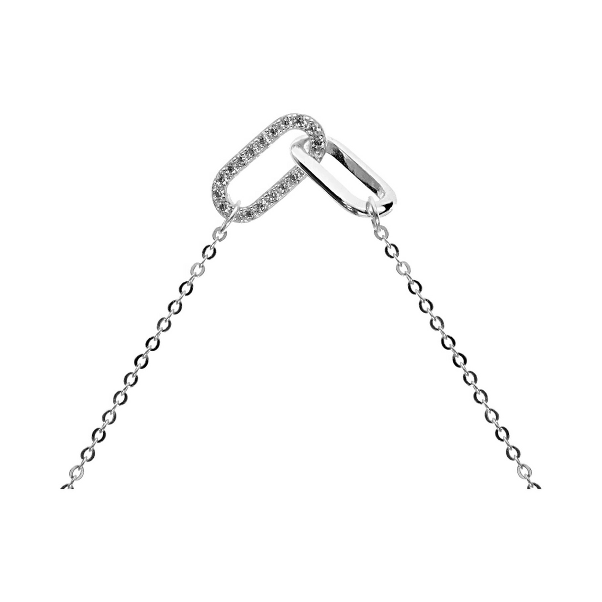 Intertwined Oval Loop Necklace Solid Sterling Silver 925 Hallmarked British Made