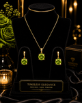 Yellow Gold Peridot Solitaire Pendant Hallmarked British Made All Chain Lengths