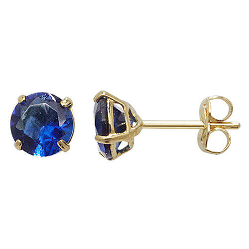 Yellow Gold Sapphire Earrings Solitaire Natural Stone 375 9 Carat New Boxed