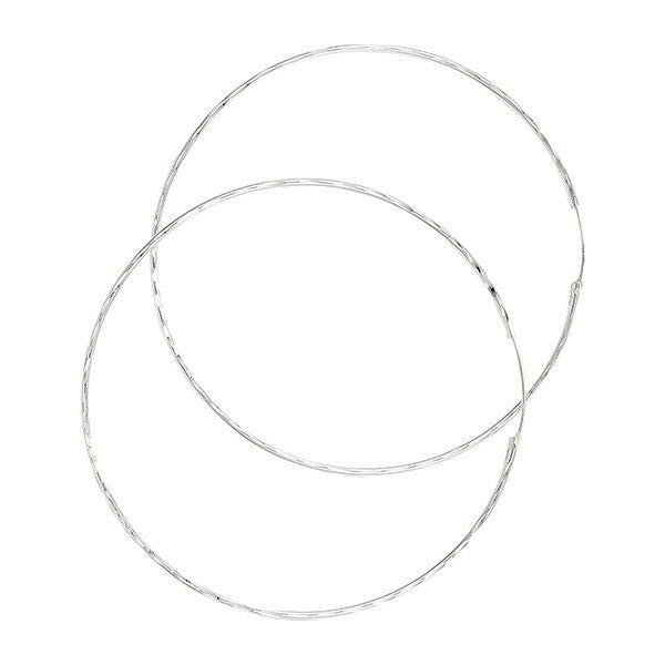 Sterling Silver Hoop Earrings 60mm Diamond Cut 925 Hallmarked British Made