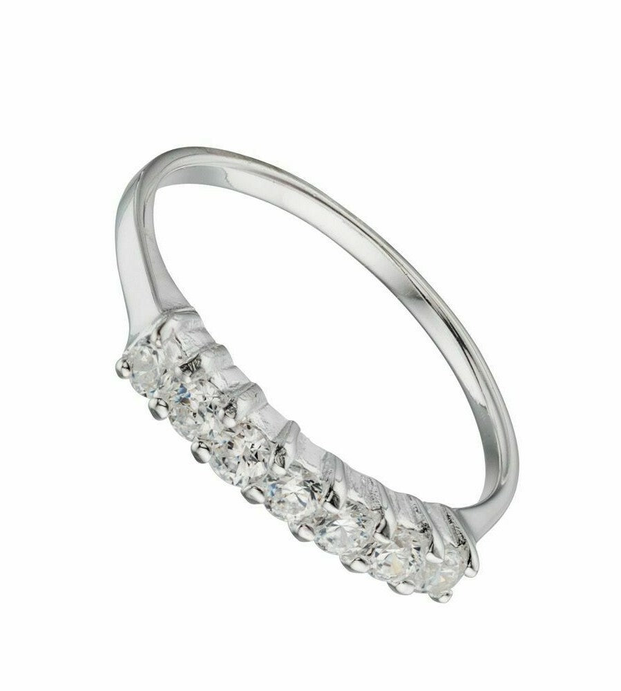 Sterling Silver 7 Stone Gemstone Ring 925 Hallmarked Size K - S British Made