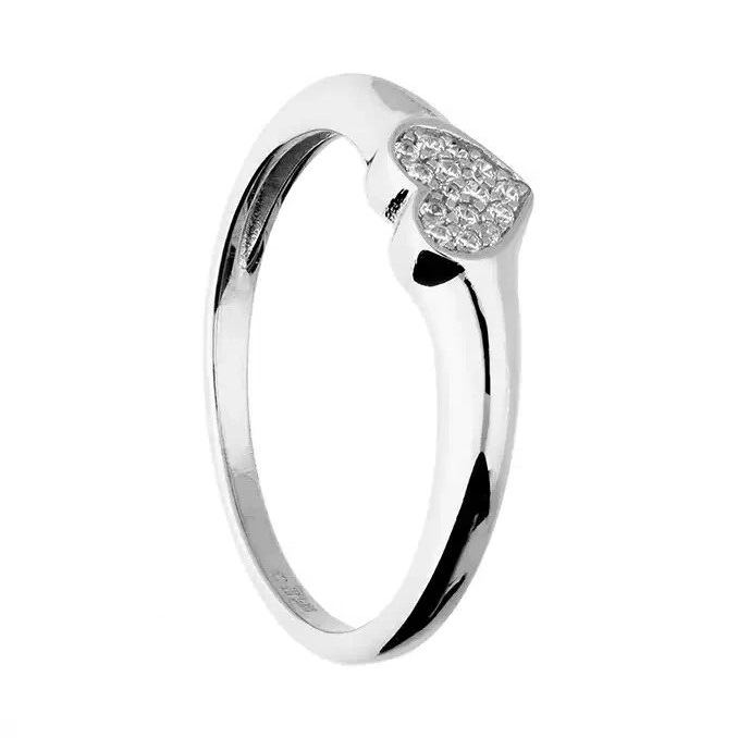Cluster Heart Ring Sterling Silver 925 Hallmarked British Made Size M - R