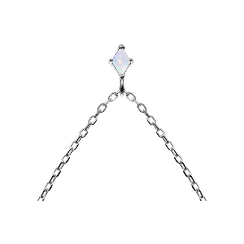 Natural Marquise Opal Necklace Solid Sterling Silver 925 Hallmarked British Made