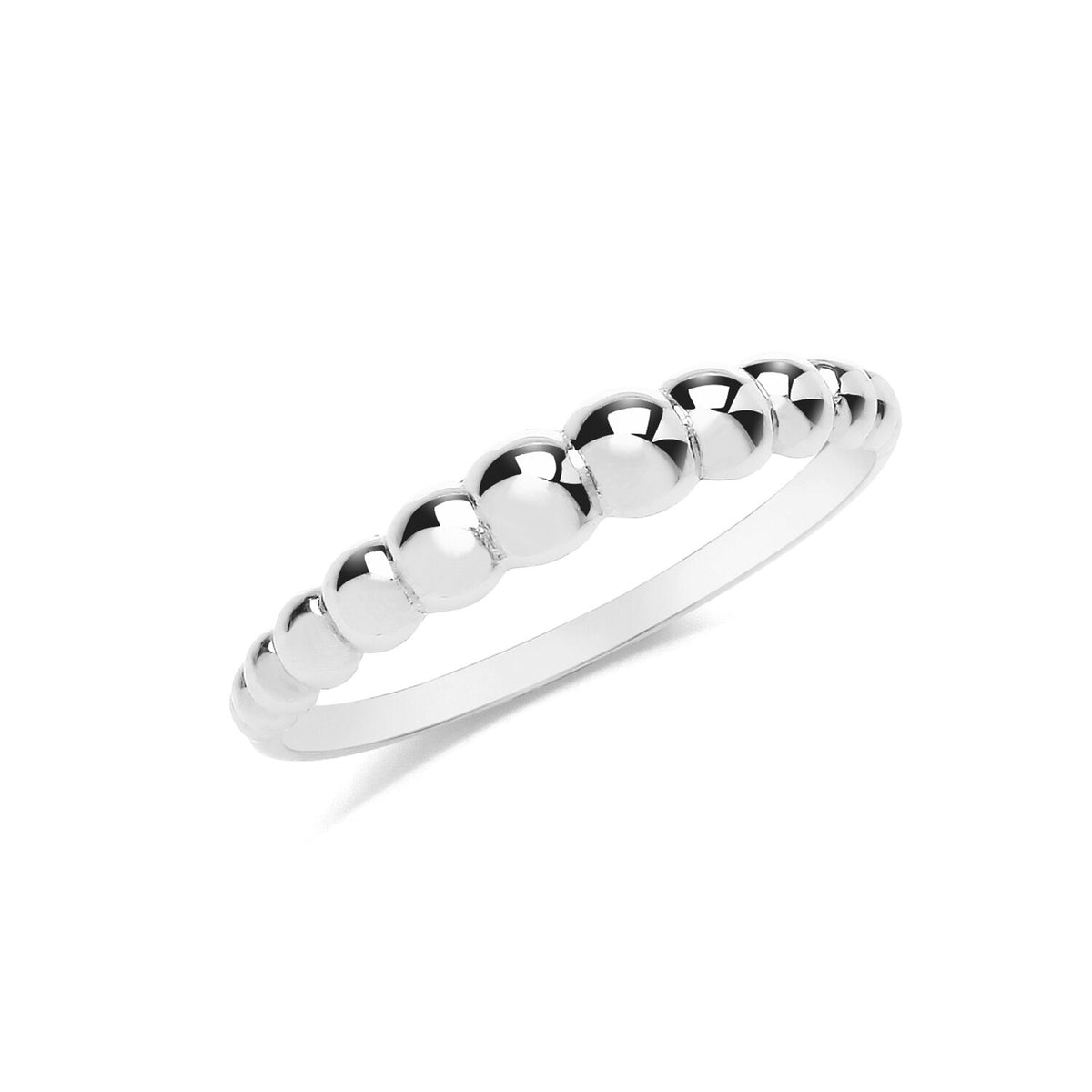 Bobble Ring 9ct White Gold 375 Hallmarked Sizes J - T British Made