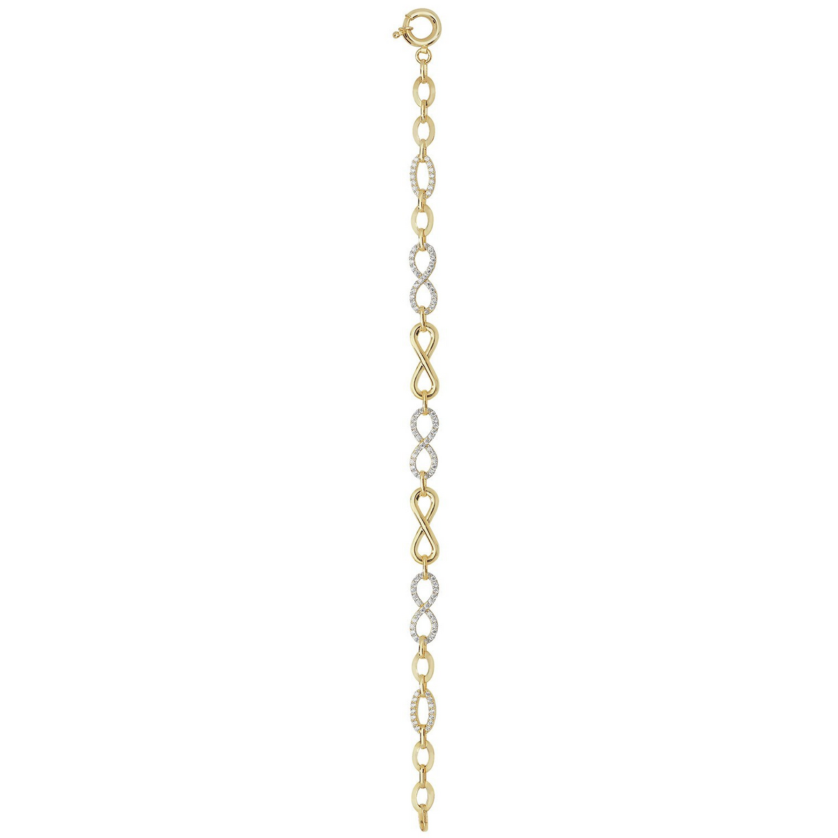 Gemstone Infinity Bracelet 9ct Yellow Gold 375 Hallmarked British Made Brand New