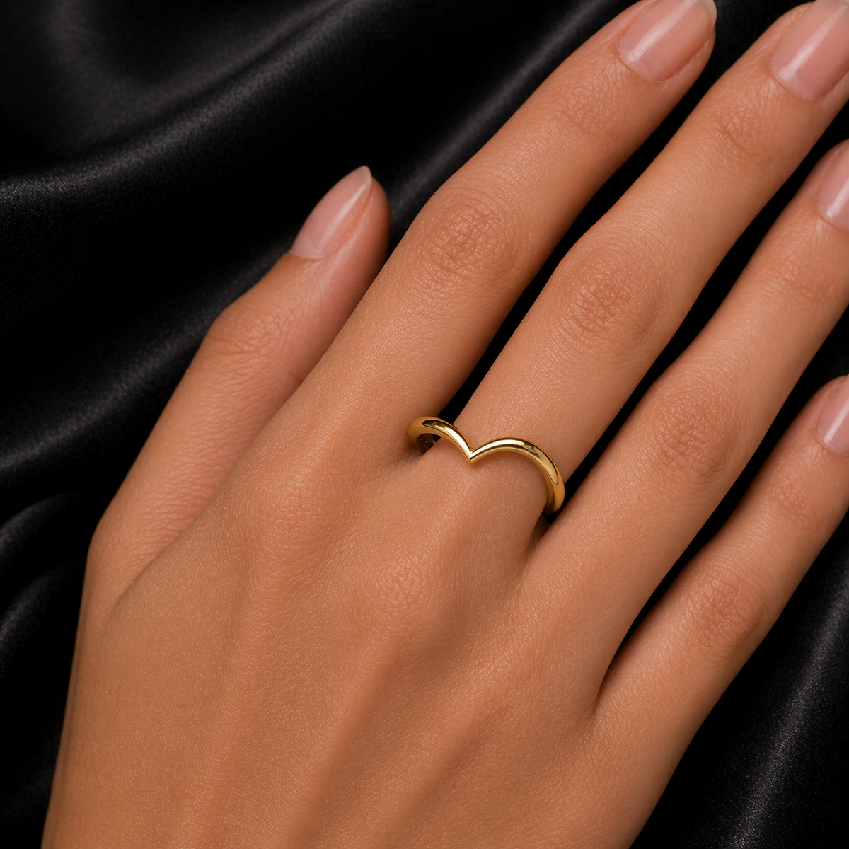 Wishbone Ring 9ct Yellow Gold Hallmarked Sizes J - Q British Made
