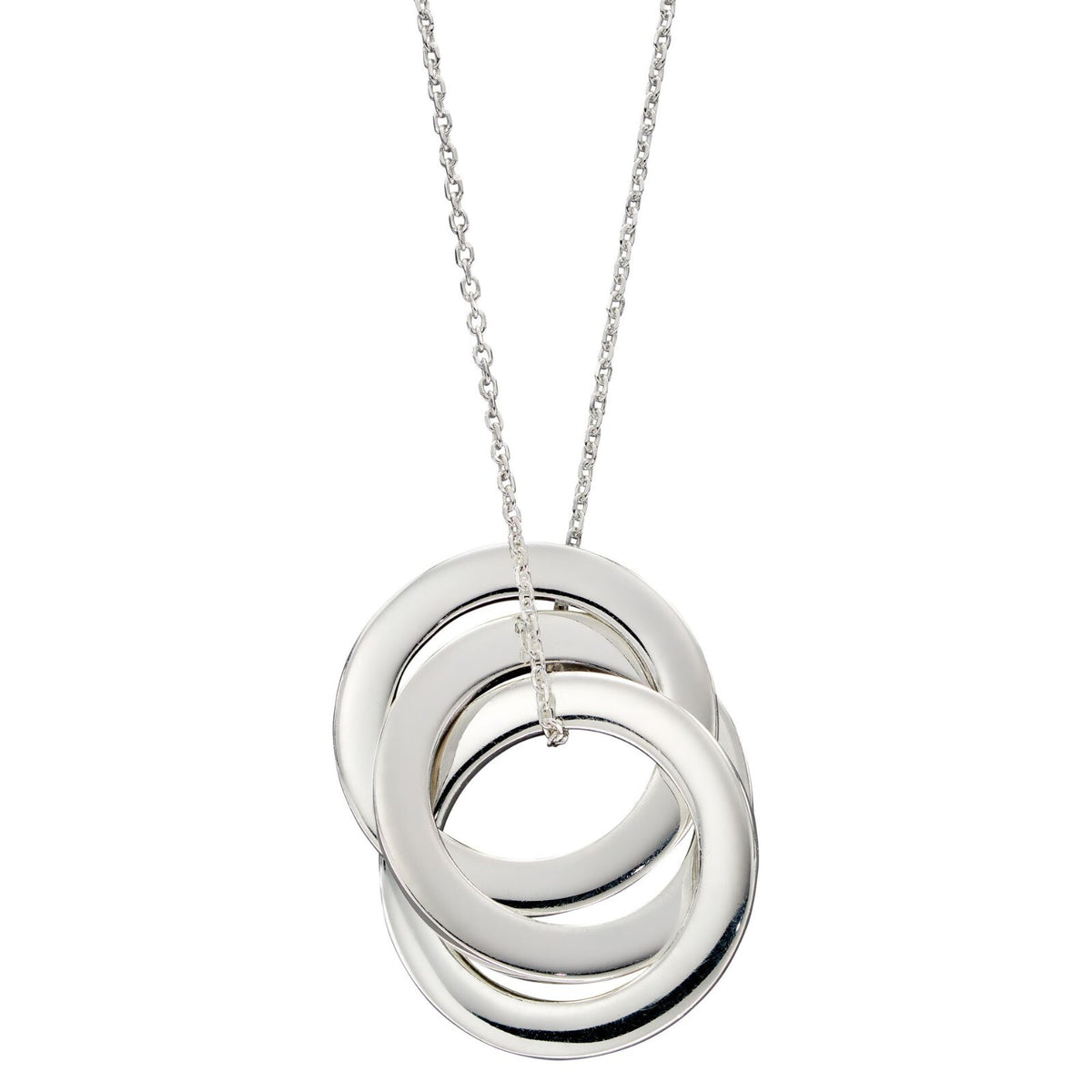 Triple Interlink Necklace Sterling Silver 925 Hallmarked Brand New Boxed