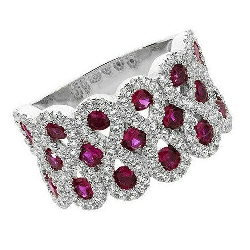 Sterling Silver Ring Anniversary Natural Ruby 925 Hallmarked Size J - S