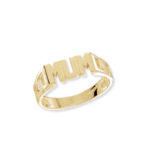 Mum Ring 9ct Yellow Gold Hallmarked Sizes J - S British Made