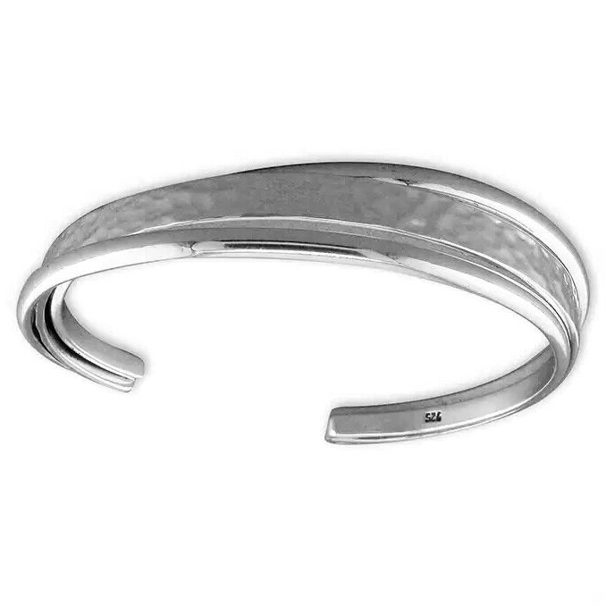 Solid Textured Bangle Sterling Silver 925 Hallmarked British Made Brand New