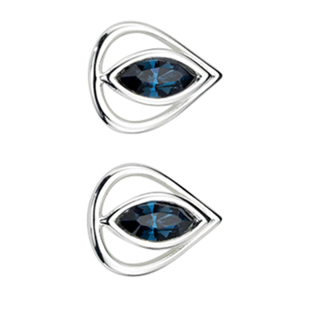 Blue Sapphire Teardrop Earrings Sterling Silver 925 Hallmarked Brand New Boxed