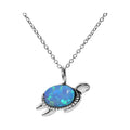 Statement Opal Turtle Necklace Solid Sterling Silver 925 Hallmarked British Made