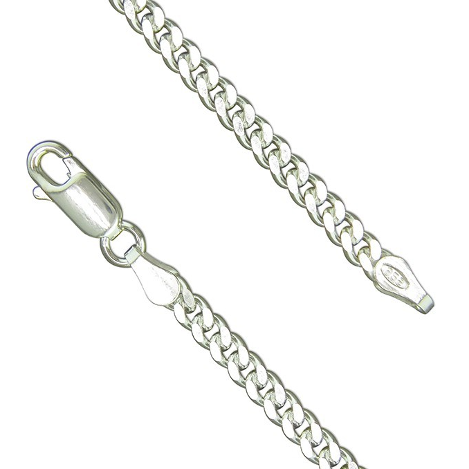 Gents Heavy DC Curb Chain Solid Sterling Silver 925 Hallmarked British Made