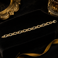 Figaro Link Bracelet 9ct Yellow Gold 375 Hallmarked British Made Brand New