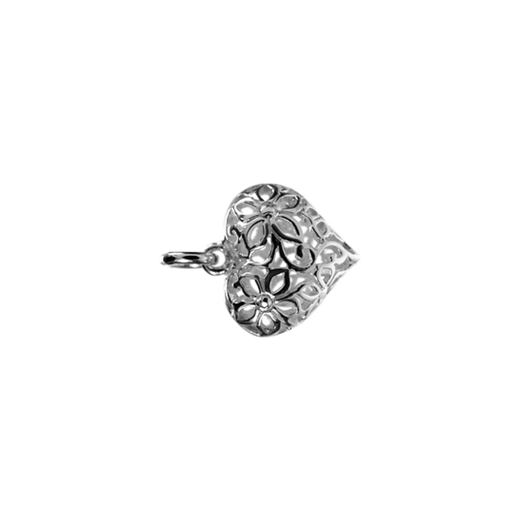 Flower Heart Pendant Sterling Silver 925 Hallmarked All Chain Lengths Brand New
