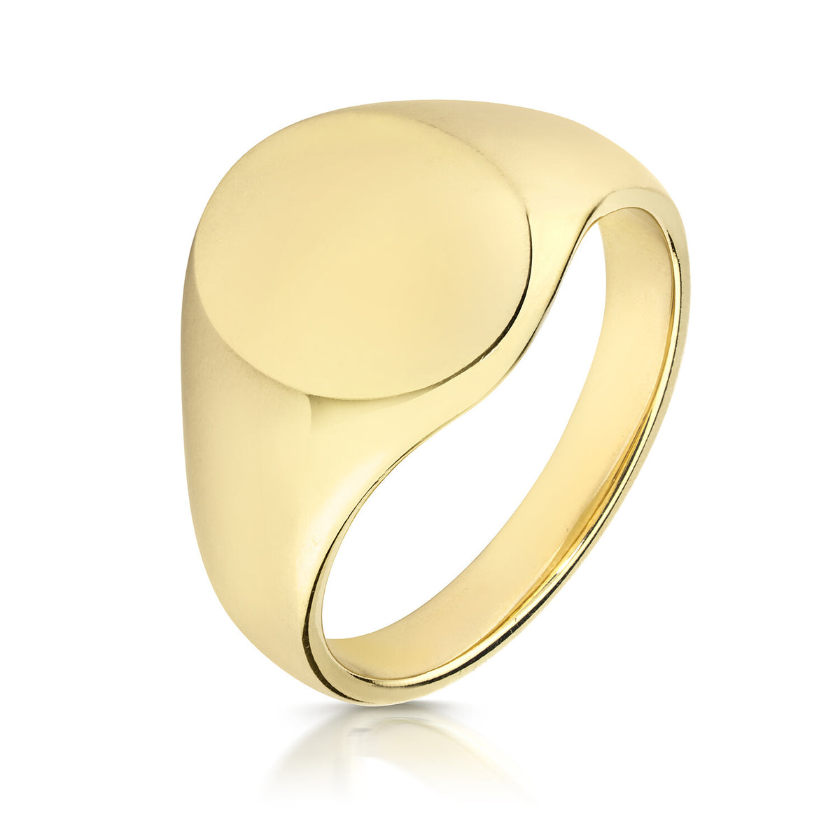 Gents Oval Signet Ring Solid 9ct Yellow Gold Hallmarked Pinky Engagement Wedding
