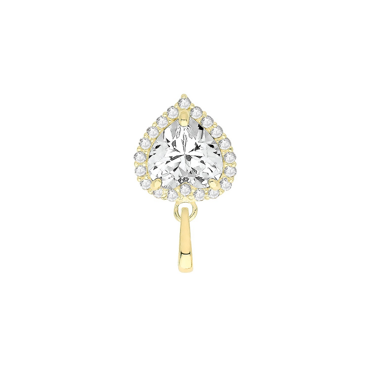 Heart Halo 9ct Yellow Gold Pendant 375 Hallmark British Made All Chain Lengths