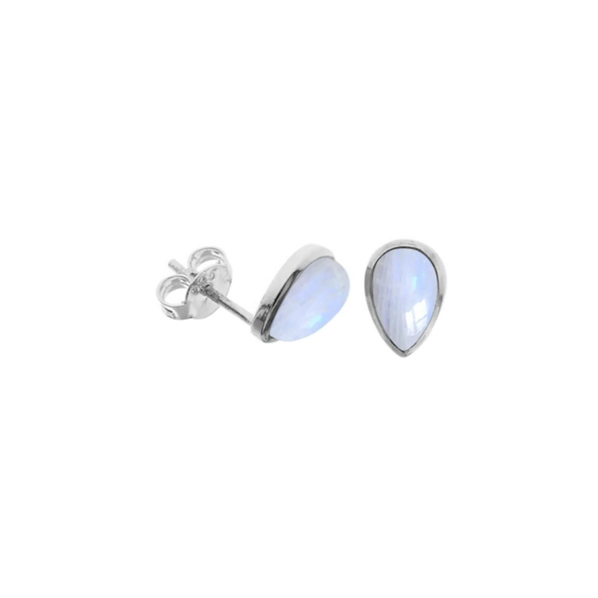 8mm Natural Moonstone Teardrop Earrings Sterling Silver 925 Hallmarked Brand New