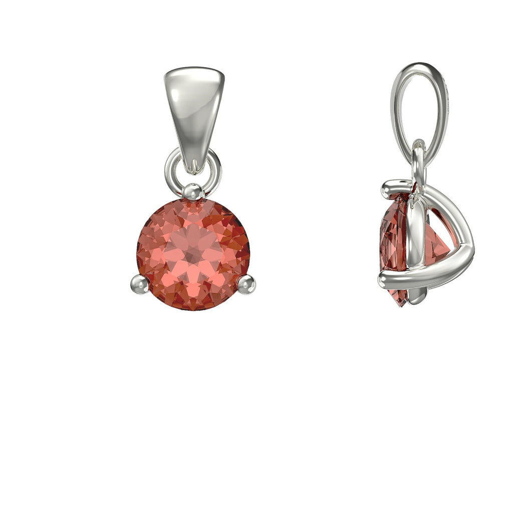 Sterling Silver Ruby Pendant Hallmarked British Made All Chain Lengths