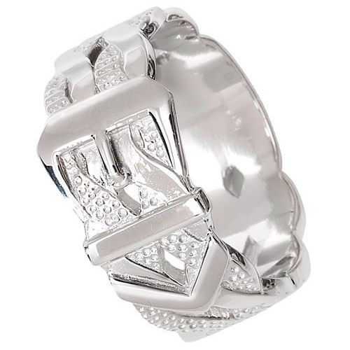 Sterling Silver Gents Buckle Ring 925 Hallmarked Size Q - Z British Made