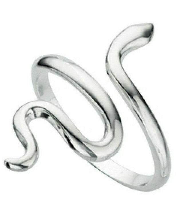 Sterling Silver Snake Ring 925 Hallmarked Size K - S British Made