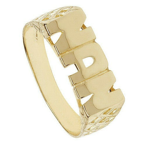 Nan Ring 9ct Yellow Gold 375 Hallmarked Sizes J - S British Made