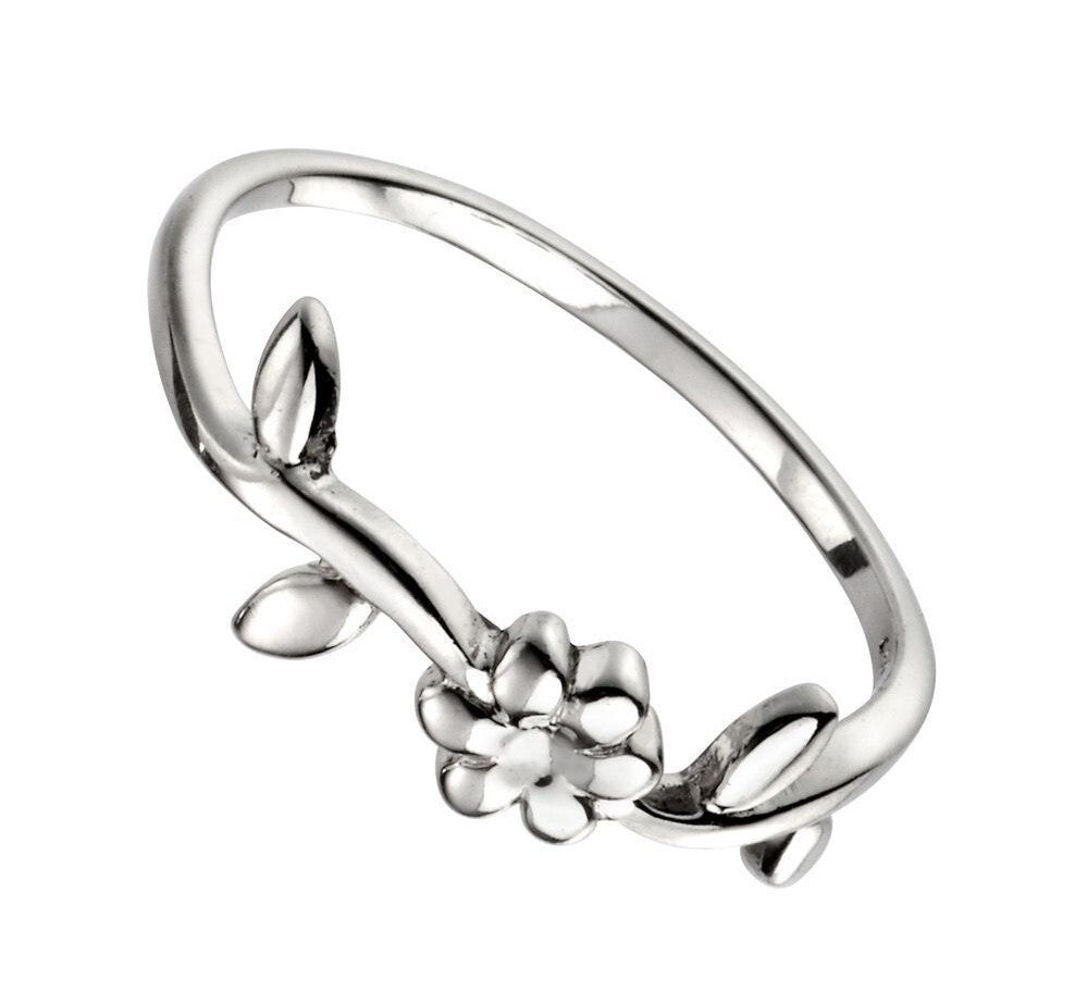 Flower Vine Ring Sterling Silver 925 Hallmarked British Made Brand New