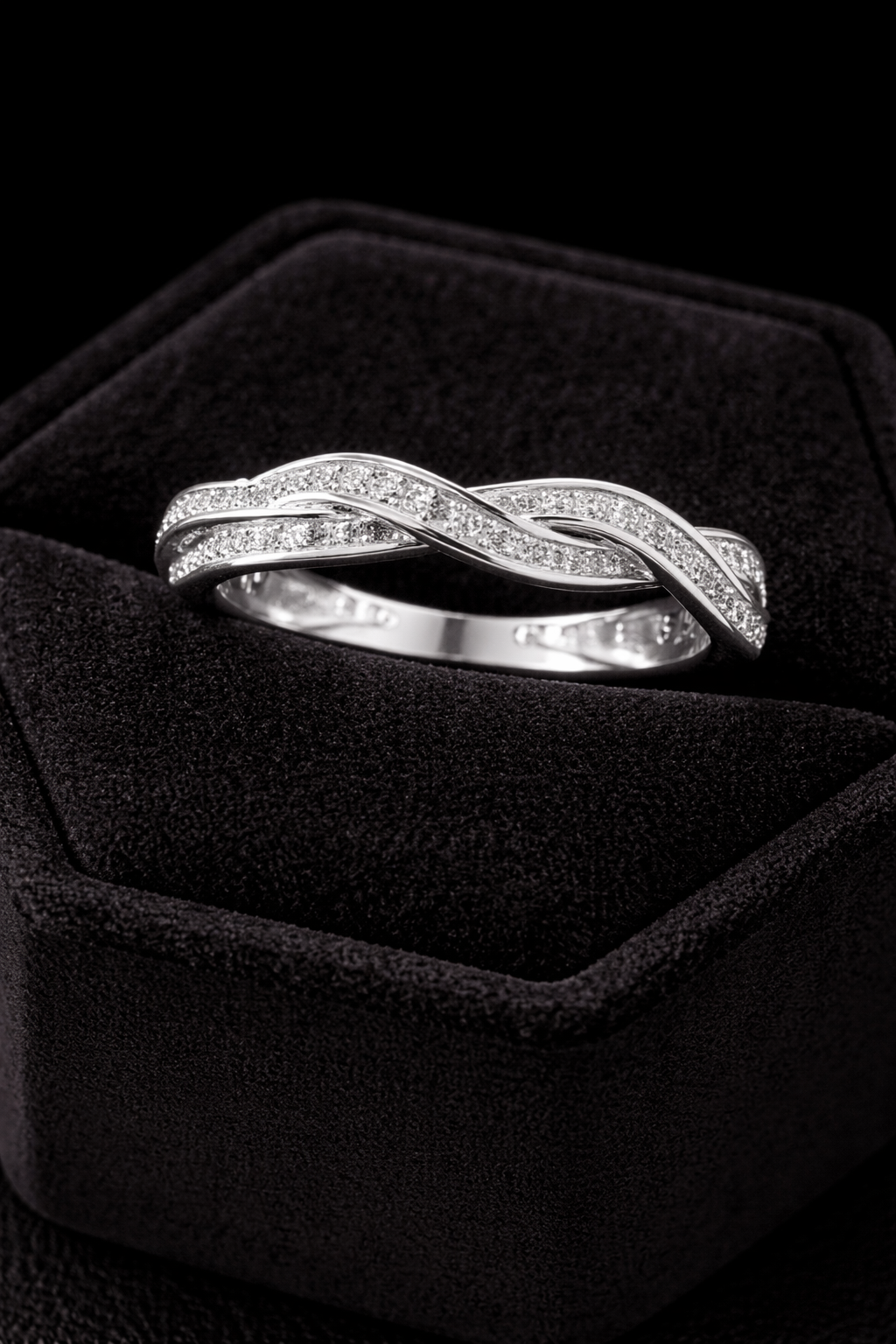 Entwined Eternity Ring Sterling Silver 925 Hallmarked British Made Size K - S