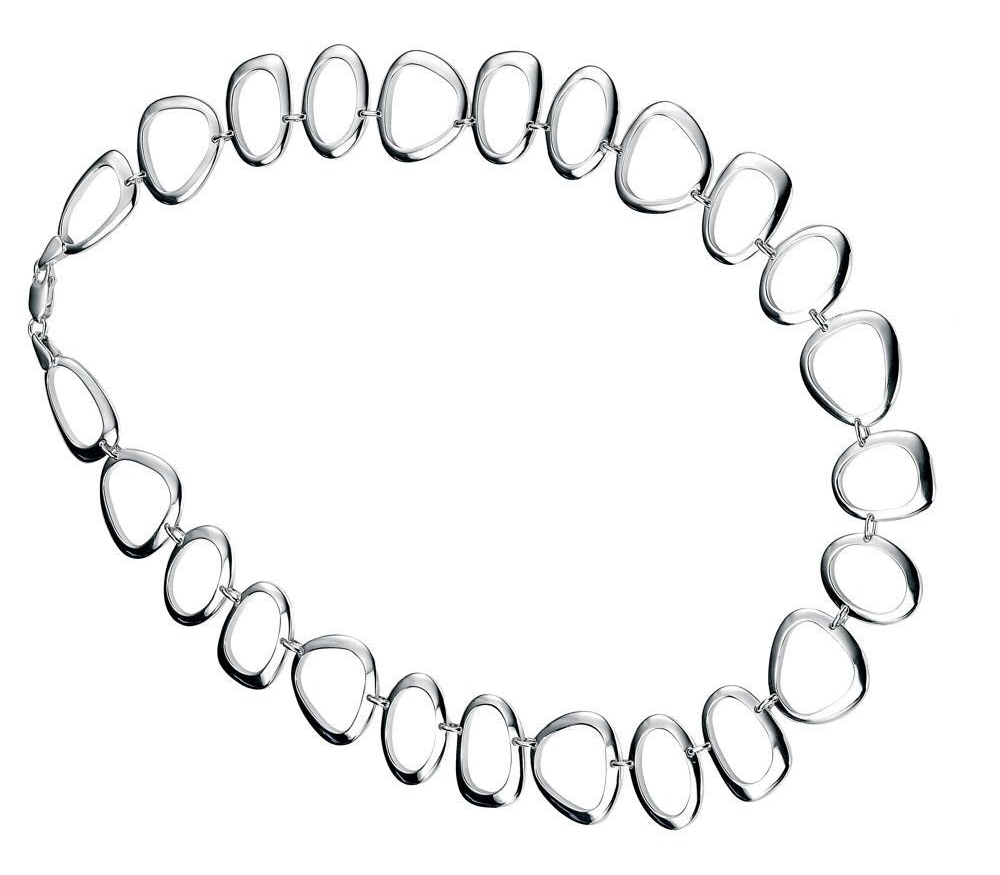 Cut Out Pebble Necklace 925 Sterling Silver Hallmarked British Made Brand New