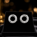 Twisted Circle Stud Earrings Sterling Silver 925 Hallmarked Brand New Boxed