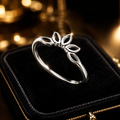 Open Link Marquise Ring Sterling Silver 925 Hallmarked British Made Brand New