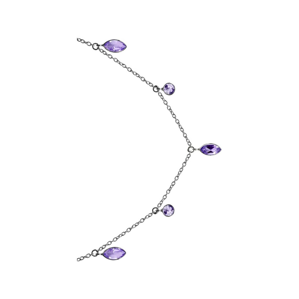 Marquise Amethyst Necklace Sterling Silver 925 Hallmarked British Made