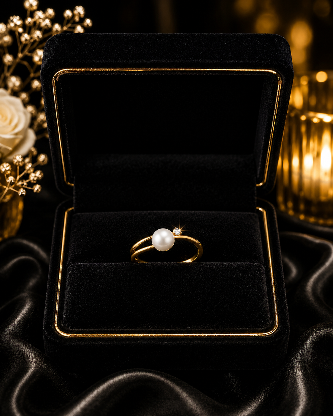 Pearl Wrap Ring 9ct Yellow Gold Plated Hallmarked Size J - R British Made