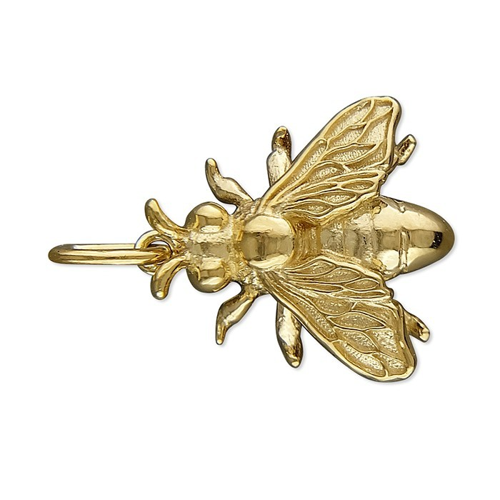 Honey Bee Pendant 18ct Yellow Gold Plated Hallmarked All Chain Lengths