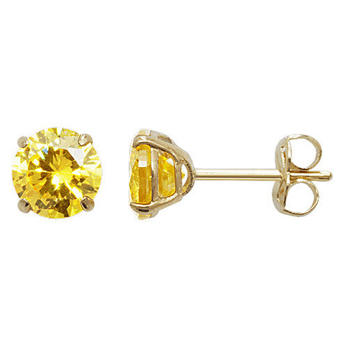 Yellow Gold Citrine Earrings Solitaire Natural Stone 375 9 Carat New Boxed