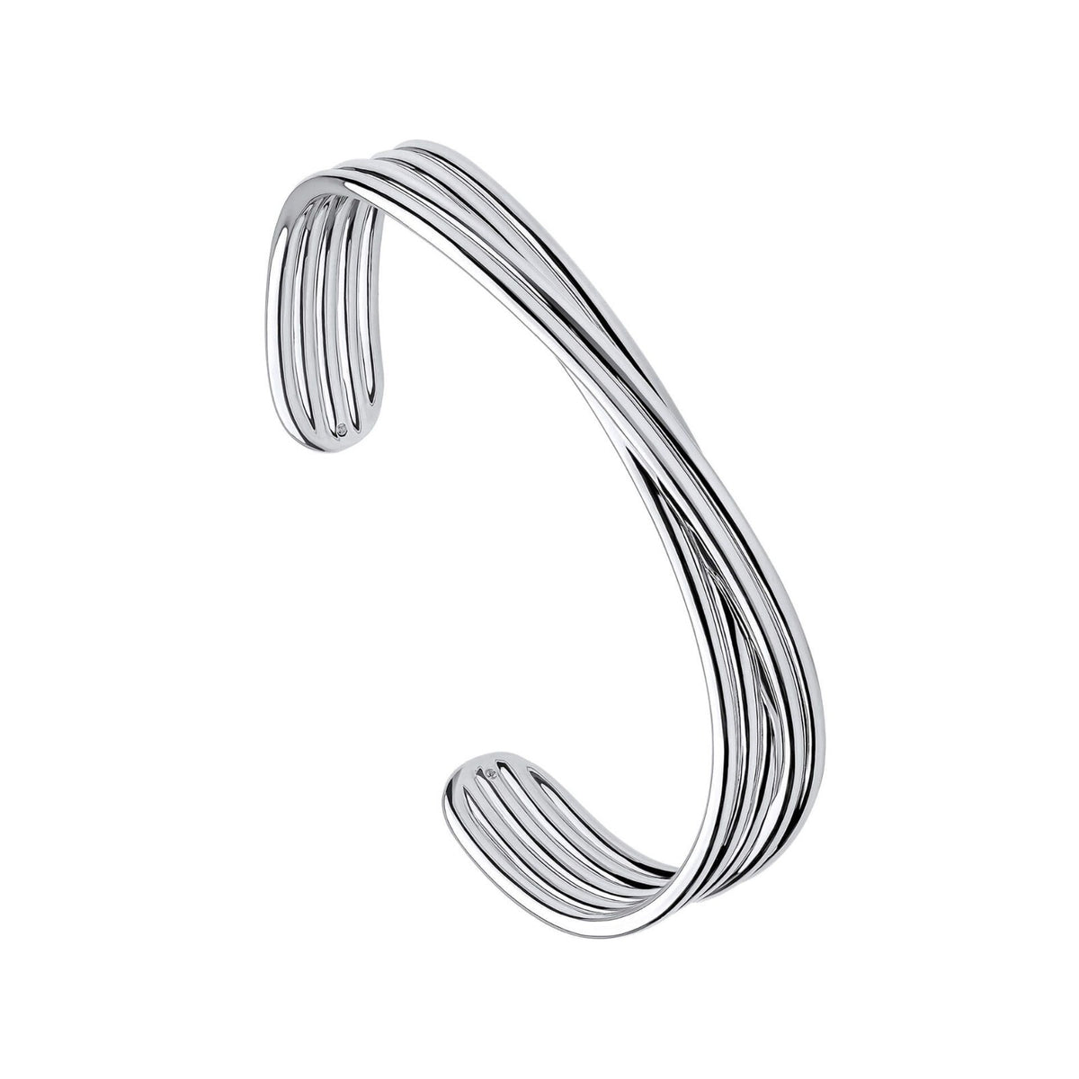 Twisted Ridge Bangle Sterling Silver British Made 925 Hallmarked Brand New Boxed