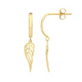 Angel Wing Drop Earrings 9ct Yellow Gold 375 Hallmarked Brand New Boxed