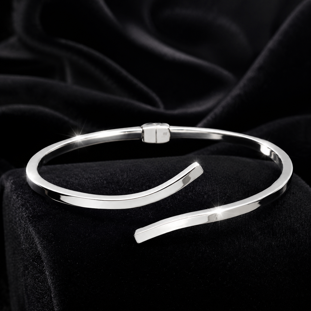 Hinged Crossover Bangle British Made 925 Hallmarked Brand New Boxed
