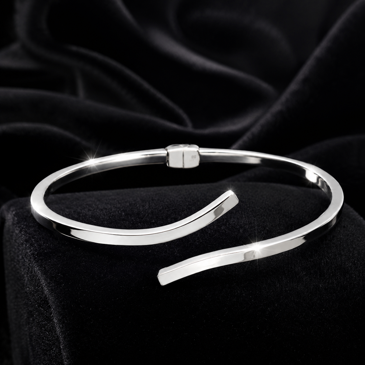 Hinged Crossover Bangle British Made 925 Hallmarked Brand New Boxed