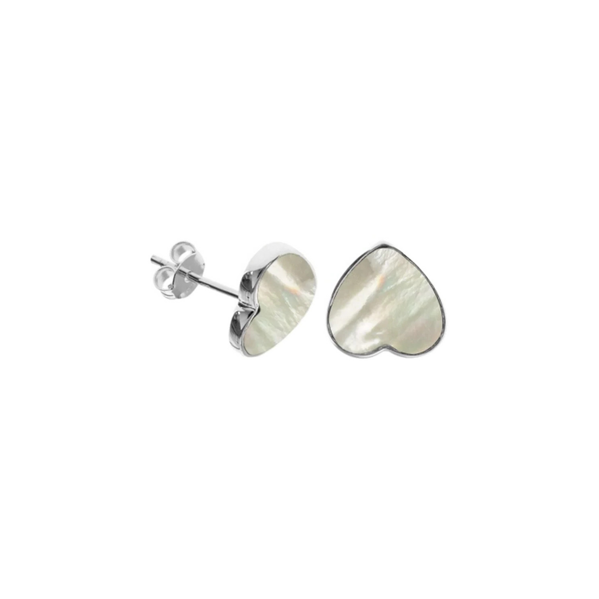 Natural Heart Flush Pearl Earrings Sterling Silver 925 Hallmarked British Made