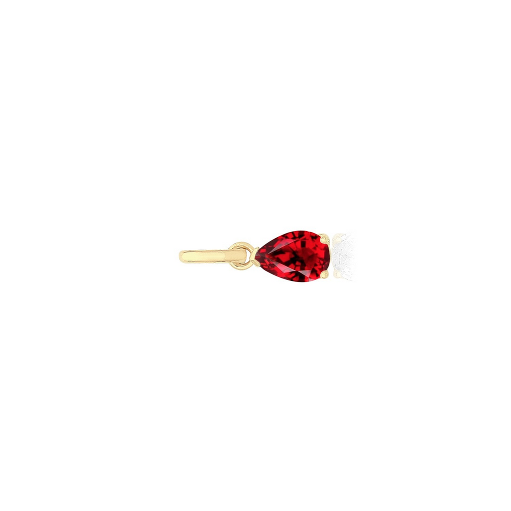 Teardrop Natural Ruby 9ct Yellow Gold Pendant Hallmarked All Chain Lengths