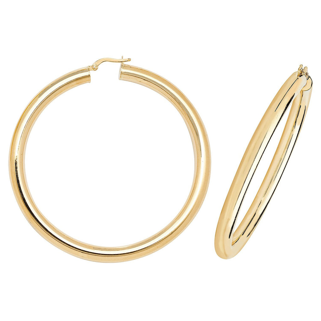 9ct Yellow Gold Hoop Earrings 375 Hallmarked 15mm - 60mm Diameter British Made