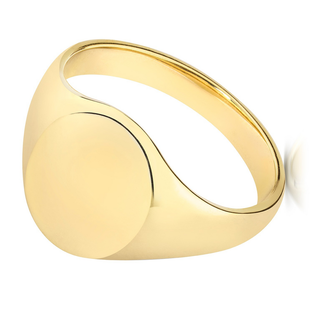 Mens 9ct Yellow Gold Signet Ring 375 Hallmarked British Made Size K - Z