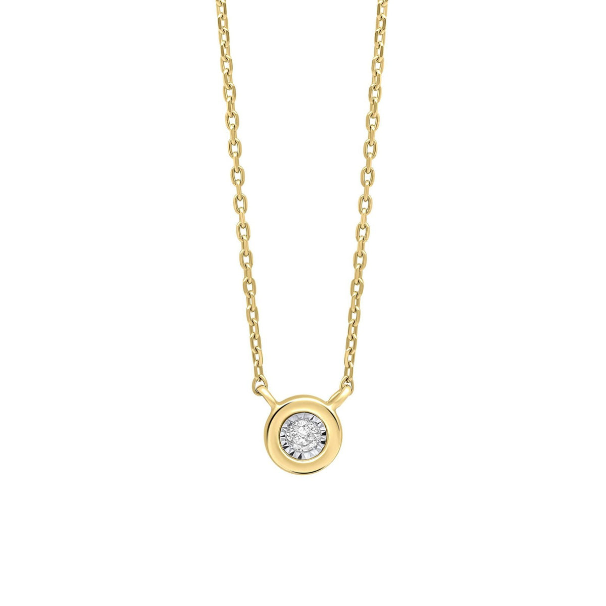 Natural Bezel Diamond Pendant & Earrings Set 9ct Yellow Gold 375 Hallmarked