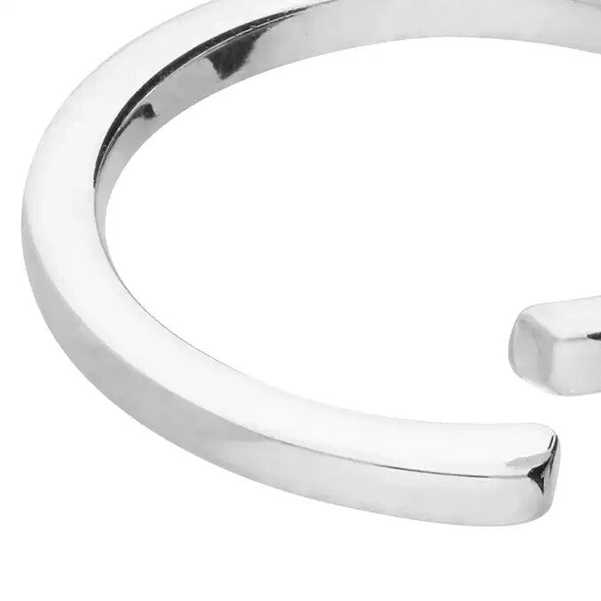 Square Cut Wrap Ring Sterling Silver 925 Hallmarked British Made Size L - Q