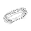 Channel Set Natural Diamond Ring 18ct White Gold Hallmarked Sizes J - Q