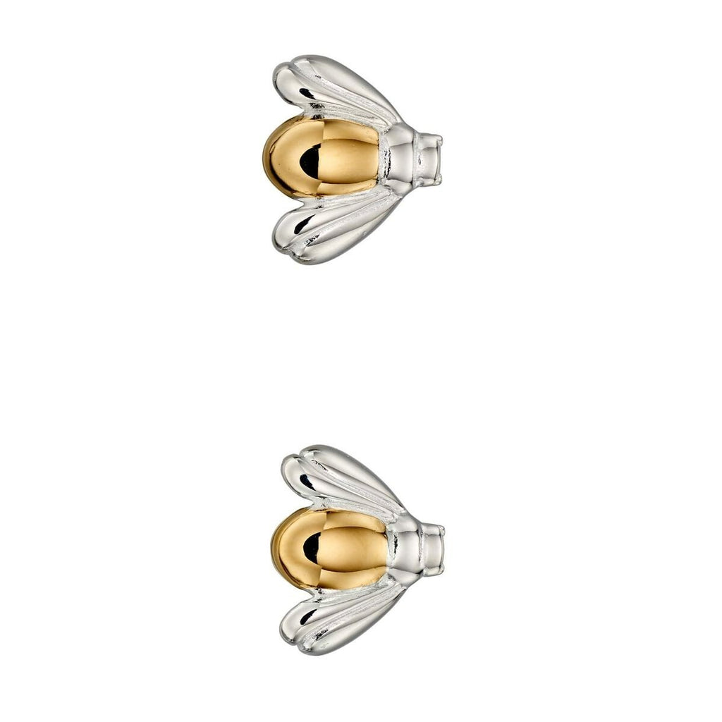 Small Bee Stud Earrings 9ct Yellow Gold Plated Hallmarked Brand New Boxed
